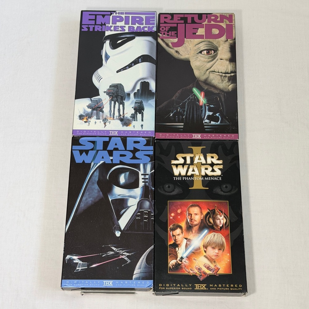 Star Wars VHS Lot 4 THX Faces Trilogy Phantom Menace 1995 2000 CBS Fox Vintage